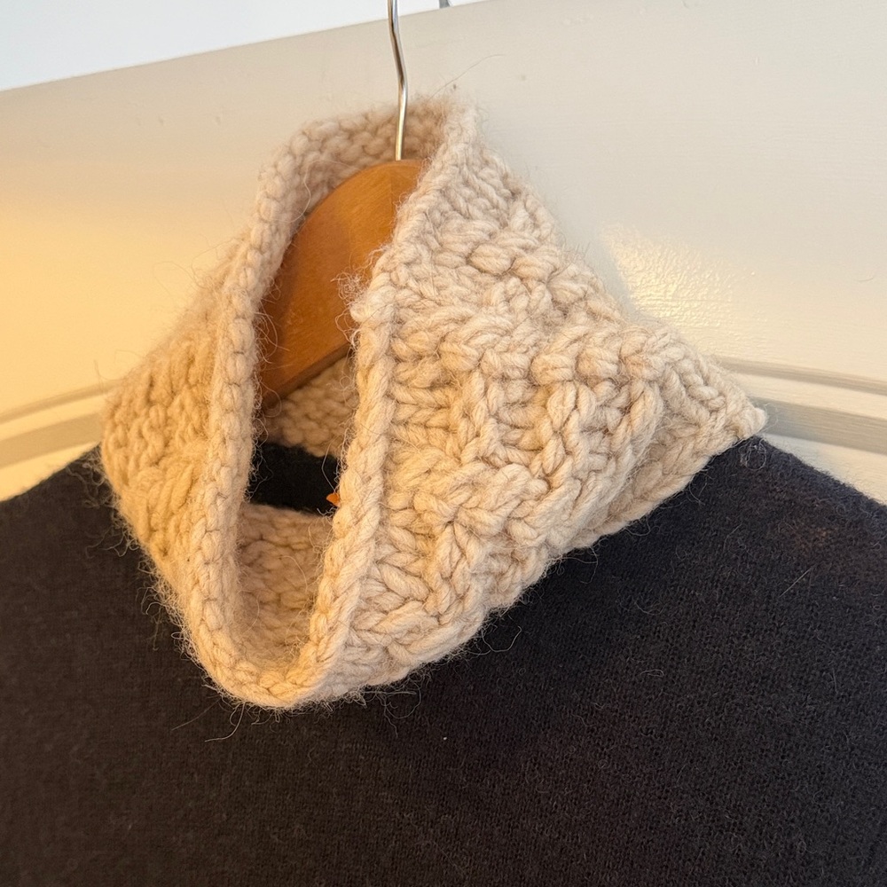 Tory Burch Black and Cream Cowl Neck Sweater